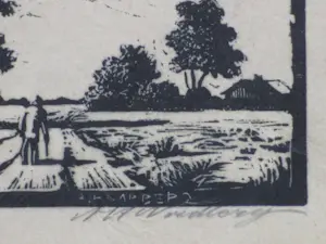Antonius Hubertus Nordberg - Landweg - Houtsnede kopen? Bied vanaf 25!