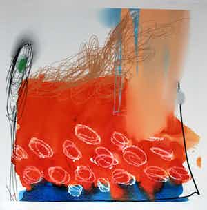 Arturo - Giclée , abstract en kleurrijk – E.A. - 70 x 70 cm verkocht voor € 30!