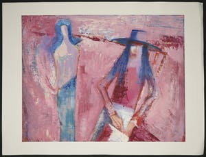 Joe Wols - Acryl op papier, Twee figuren kopen? Bied vanaf 1!