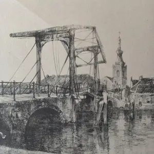 Johan Hendrik van Mastenbroek - Gezicht op een stad met ophaalbrug kaufen? Bieten Sie von 50!