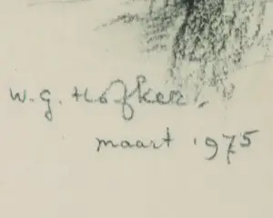 Willem Gerard Hofker - Lot van twee offsets, Achtergracht te Amsterdam - Ingelijst kopen? Bied vanaf 1!
