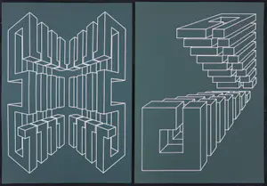 Harry Karssen - Lot van twee zeefdrukken, Z.T. Abstractie kopen? Bied vanaf 1!