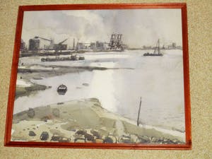 Joop Dam - Aquarel - Sloehaven kopen? Bied vanaf 75!