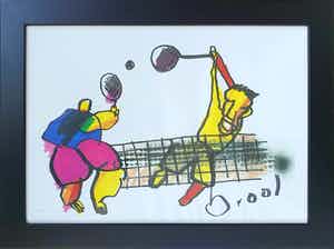 Herman Brood - Zeefdruk. Titel, "De tennissers ". verkocht voor € 175!