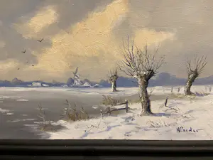 Henk Poeder - Hollands winterlandschap kopen? Bied vanaf 85!