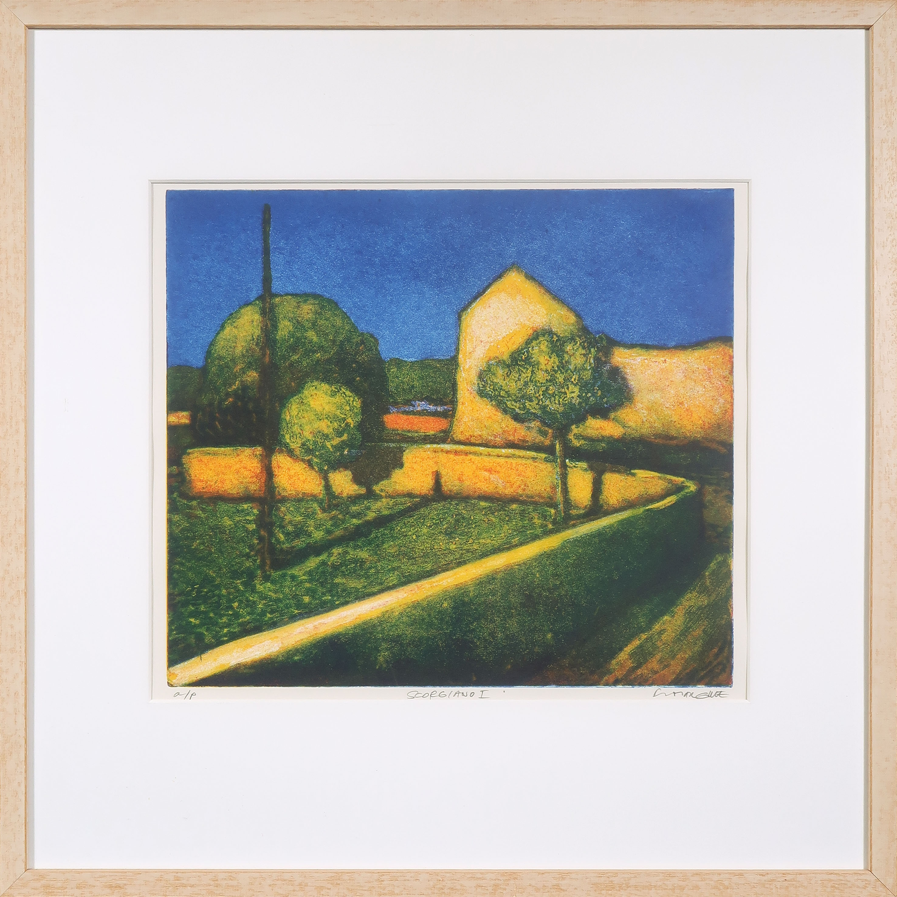 Elmar Gille - Kleurenets, Scorgiano I - Ingelijst verkocht voor € 50!