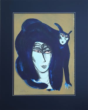 Corneille - "Femme au chat bleu" - Groot - Imposant ingelijst (Nieuw) kopen? Bied vanaf 670!