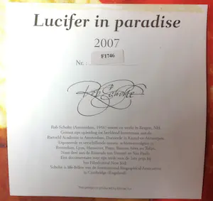 Rob Scholte - Lucifer in Paradise 2007 - met certifcaat - 3 items kopen? Bied vanaf 1!