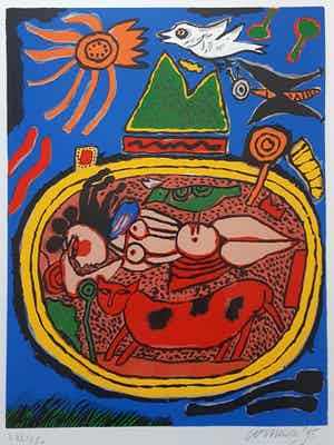 Corneille - " Huit Chats VI " verkocht voor € 245!