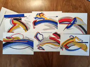 Peter van Drumpt - set van 6 kleinformaat verkocht voor € 50!