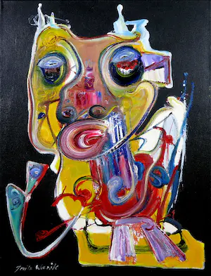 Jan te Wierik - Olieverf op doek, Zonder titel - Ingelijst kopen? Bied vanaf 1000!