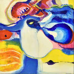 Annemiek Tjepkema - Abstract kleurrijk verkocht voor € 50!