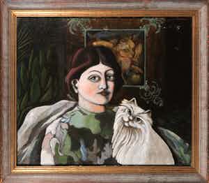 George van Herwaarde - Olieverf op doek, Portret - Ingelijst verkocht voor € 1!