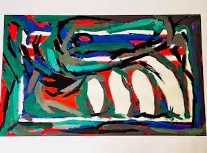 Henk Hesselius - Grote expressionistisch abstracte jaren 60 Gouache op papier - gesigneerd verkauft für € 78!