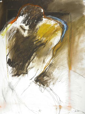 Franscz Witte - Krijttekening, Figuurstudie man kopen? Bied vanaf 1!