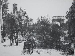 Rob Houdijk - Rome, het Forum - ingelijste litho, speciale editie 1988 - incl. 2 kunstboeken! kopen? Bied vanaf 45!