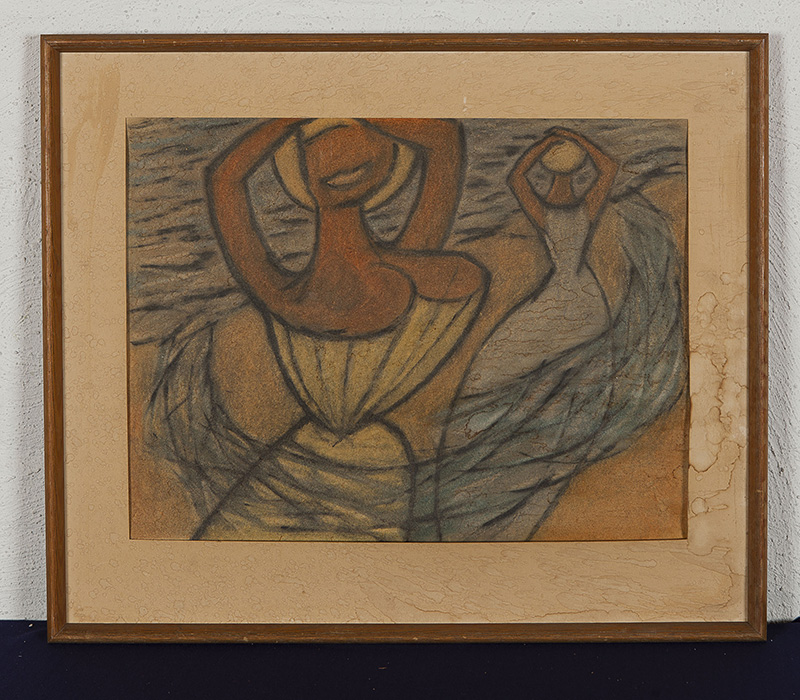 Jan Visser - Baadster - 1957 - Pastel en aquarel op papier - niet gesigneerd - BKR Rotterdam kopen? Bied vanaf 10!