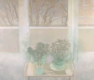 Hans Koopman - Olieverf en tempera op paneel, Uitzicht II - Ingelijst (Zeer Groot) kopen? Bied vanaf 500!