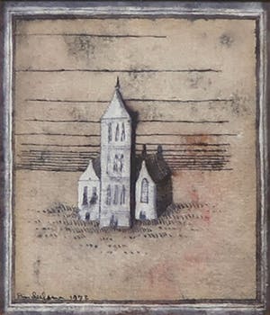 Pim Leefsma - Gouache op papier, Kerk - Ingelijst kopen? Bied vanaf 35!
