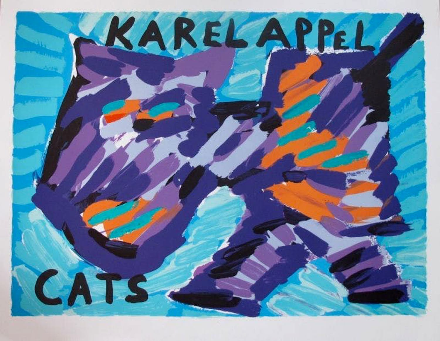 Karel Appel - Kleurenlitho HAPPY CAT verkocht voor € 115!