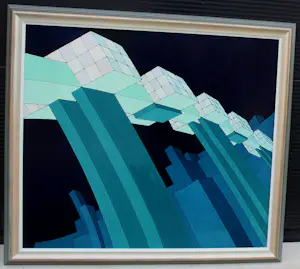 Hans Klaui - Ingelijste acrylverf op board: Nr 5 - 1977 kopen? Bied vanaf 249!