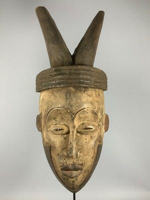 Igbo - 200380 - Tribal Used African IGBO Mask - Nigeria. kopen? Bied vanaf 45!