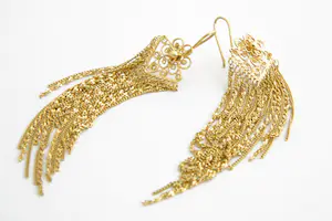 188 - Schitterend paar 14 krt gouden Filigrain "waterval" oorhangers - gekeurd kopen? Bied vanaf 270!