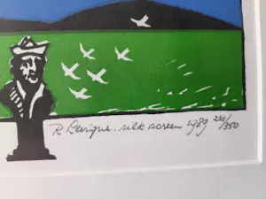 Renaud Levigne - Zeefdruk, titel, Man and paper kopen? Bied vanaf 35!