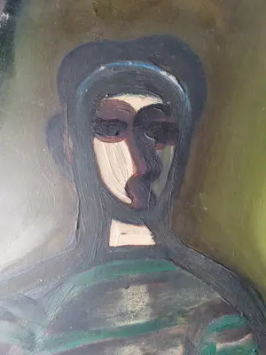 Dick Elffers - Gouache uit 1946 - Man met kind kopen? Bied vanaf 1!