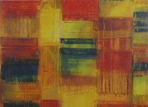 Ton Verstraten - Olieverf op papier, Compositie - Ingelijst (Groot) kopen? Bied vanaf 50!