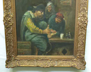 Jakob van Hoof - Olieverf op doek, Bij de Dokter I – Lijst, 64 x 54 cm. kopen? Bied vanaf 90!