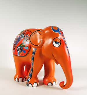 Corneille - Acryl op polyester, Elephant Parade verkocht voor € 550!