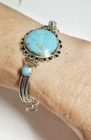 Nieuwe zilveren  navajo armband met  turquoise voor Dames kopen? Bied vanaf 125!