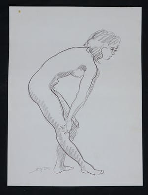 Jan Sluijters (jr.) - Tekening, Leunend naakt kopen? Bied vanaf 40!