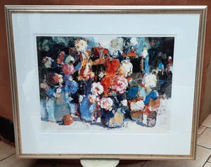 Frans Manders - Zeefdruk: 'Stilleven met bloemen I' kopen? Bied vanaf 50!