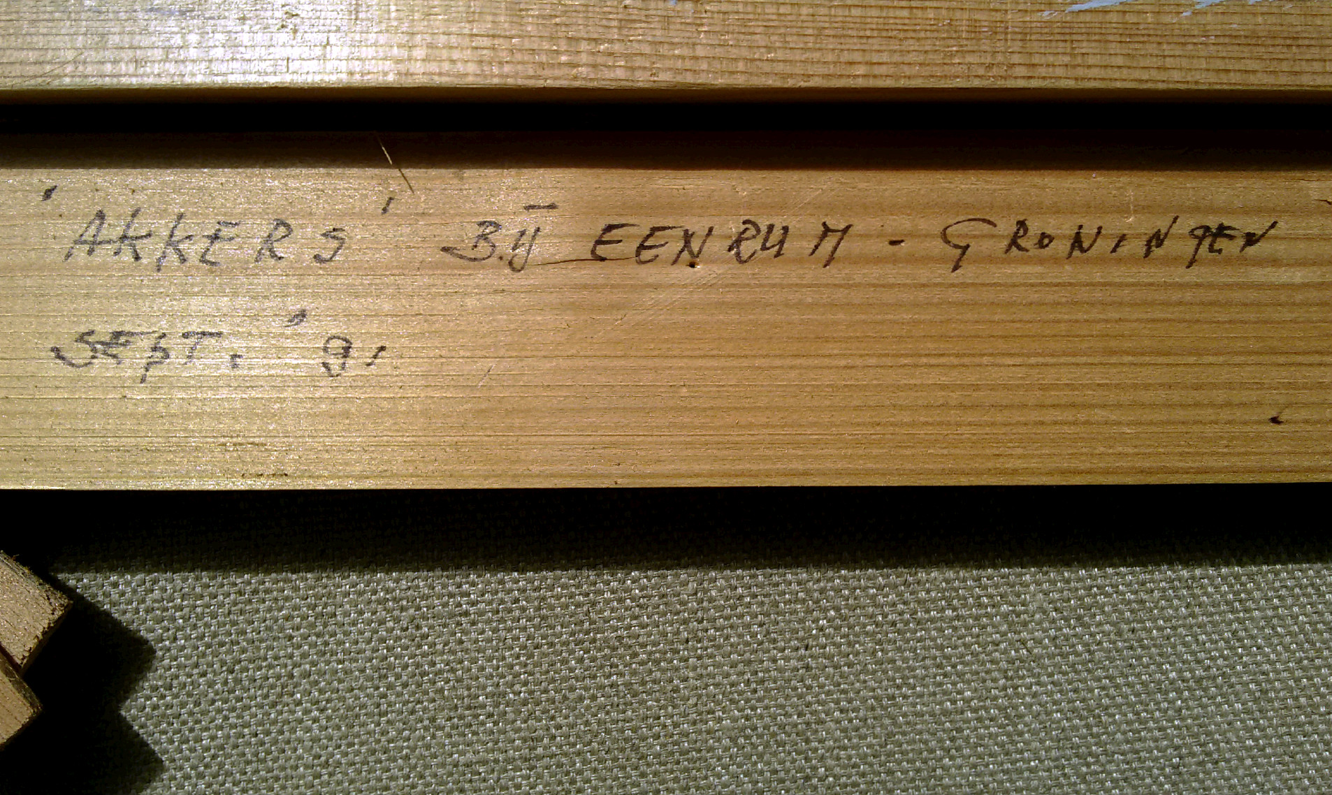 Niet of onleesbaar gesigneerd - Akkers bij Eenrum - Groningen, olieverf op doek (ingelijst) kopen? Bied vanaf 1!