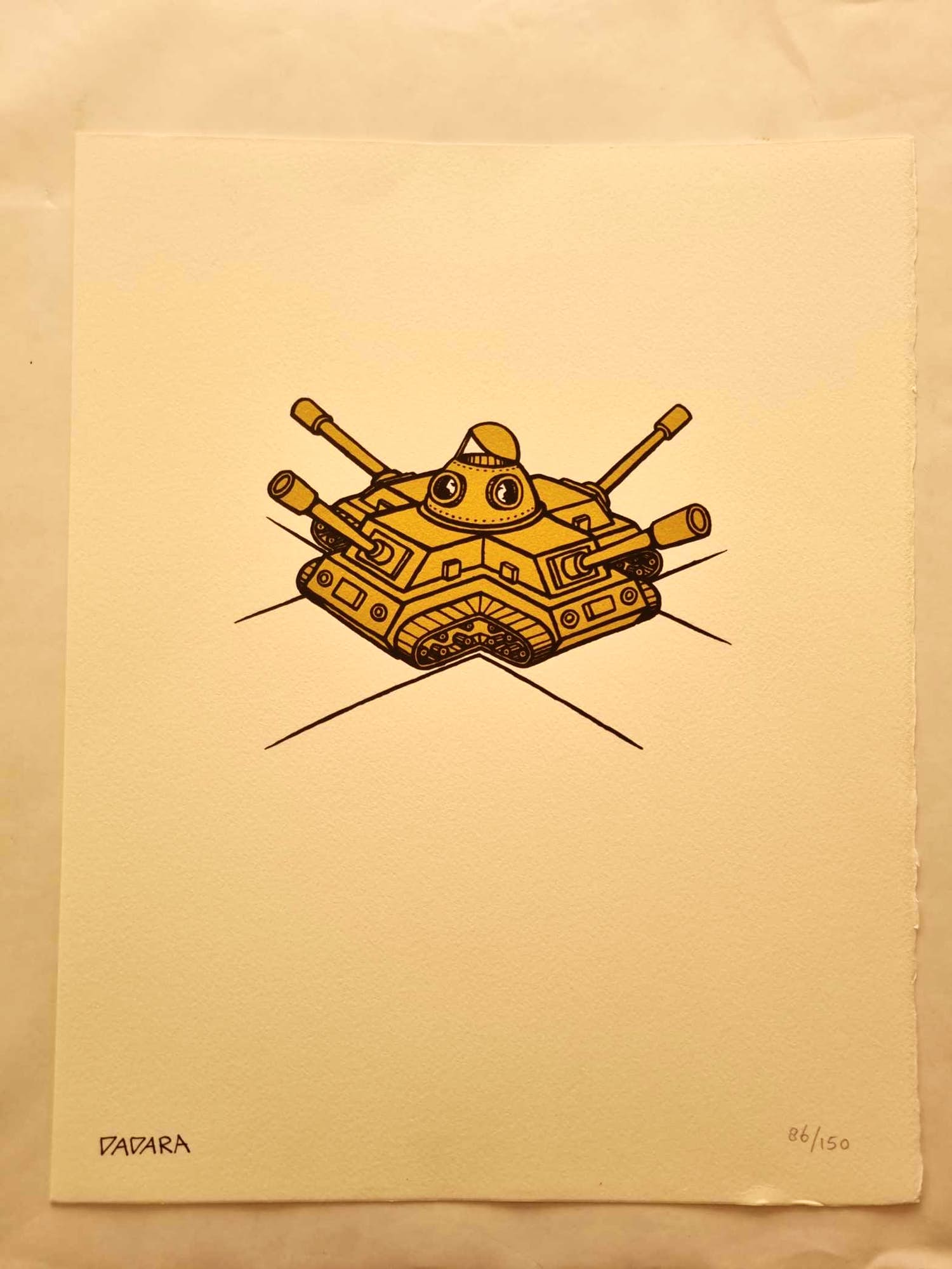Dadara - Zeefdruk: Peace Tank verkocht voor € 50!