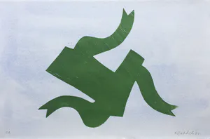 Klaas Gubbels - ‘De Loper’ - houtdruk met aquarel ondergrond - 2001 kopen? Bied vanaf 375!