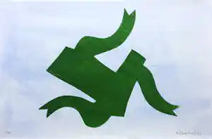 Klaas Gubbels - ‘De Loper’ - houtdruk met aquarel ondergrond - 2001 verkocht voor € 375!