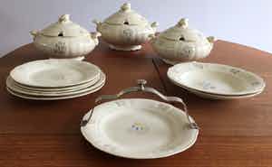 Rorstrand - Antieke serviesdelen Blomster verkocht voor € 1!