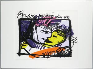 Herman Brood - Zeefdruk, T'is nu wel erg dik an - Ingelijst kopen? Bied vanaf 150!