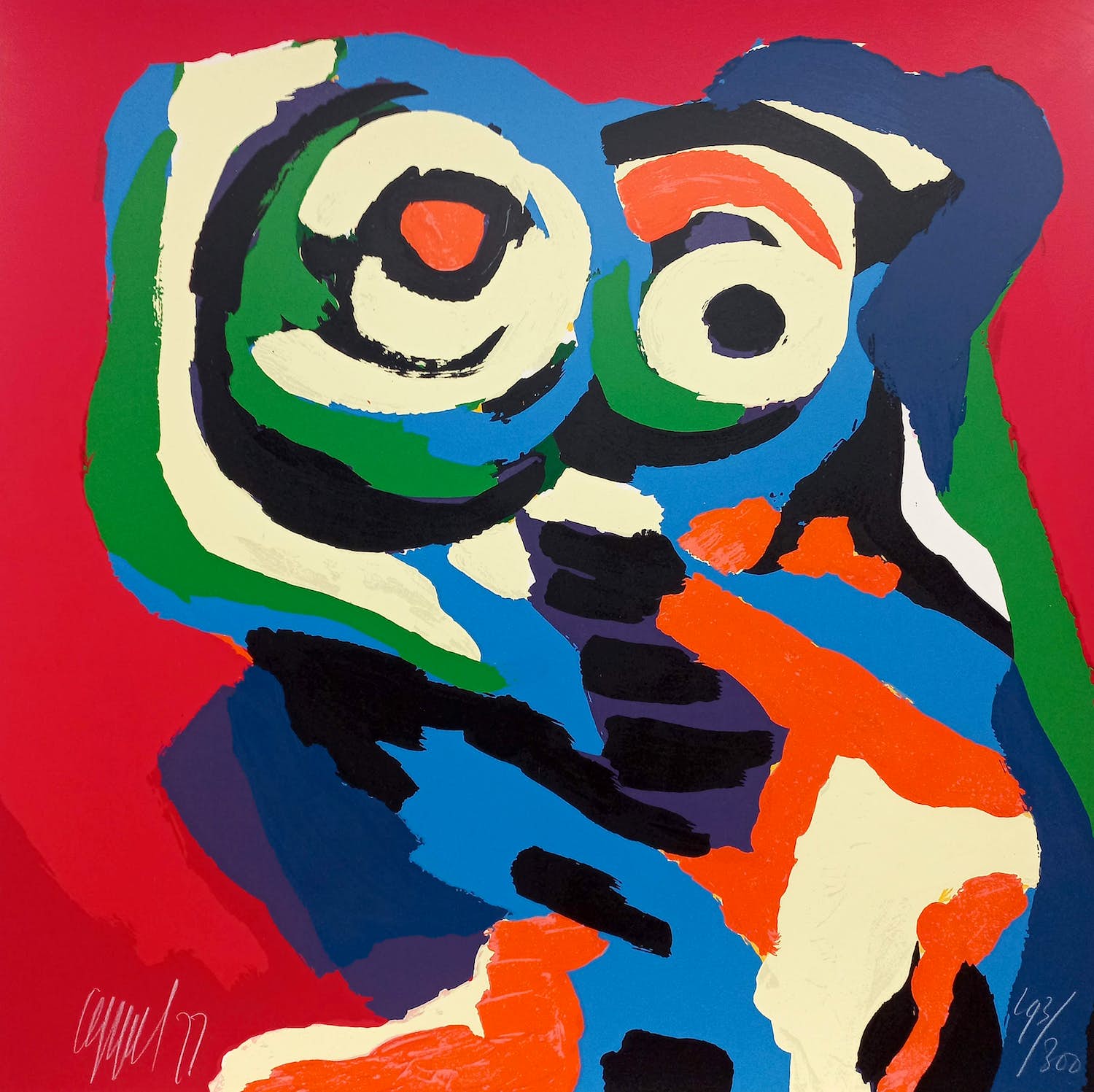 Karel Appel - Leef met mij, zeefdruk verkocht voor € 1100!