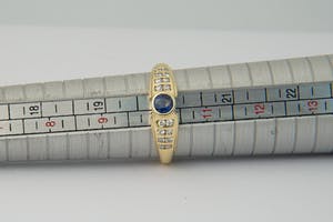 2522 - mooie 18 krt goud & 0.35ct diamanten ring - met 0.40ct saffier! kopen? Bied vanaf 270!