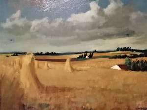 Dick Braam - GROOT WERK!! Korenschoven in landschap kopen? Bied vanaf 1!