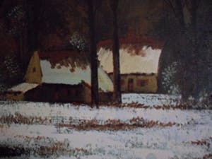 Niet of onleesbaar gesigneerd - Olie verf op doek, Winter landschap kopen? Bied vanaf 1!