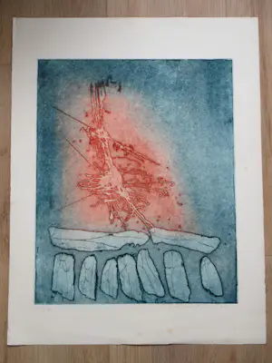Jan Montyn - Abstracte compositie - Kleurets kopen? Bied vanaf 100!