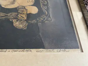 Els Korver - ets aquatint monotype eigen druk van staande vrouw kopen? Bied vanaf 45!