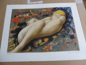 Alain Bonnefoit - Litho, Liggend vrouw. kopen? Bied vanaf 40!