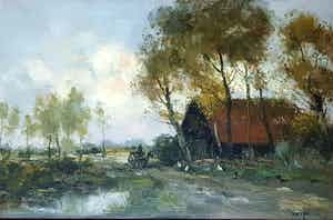 Willem G.F. Jansen - olie op doek, handgesigneerd rechtsonder verkocht voor € 575!