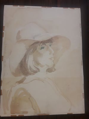 Hans Hazenbroek - Aqurel met aan beide kanten afbeelding kopen? Bied vanaf 75!